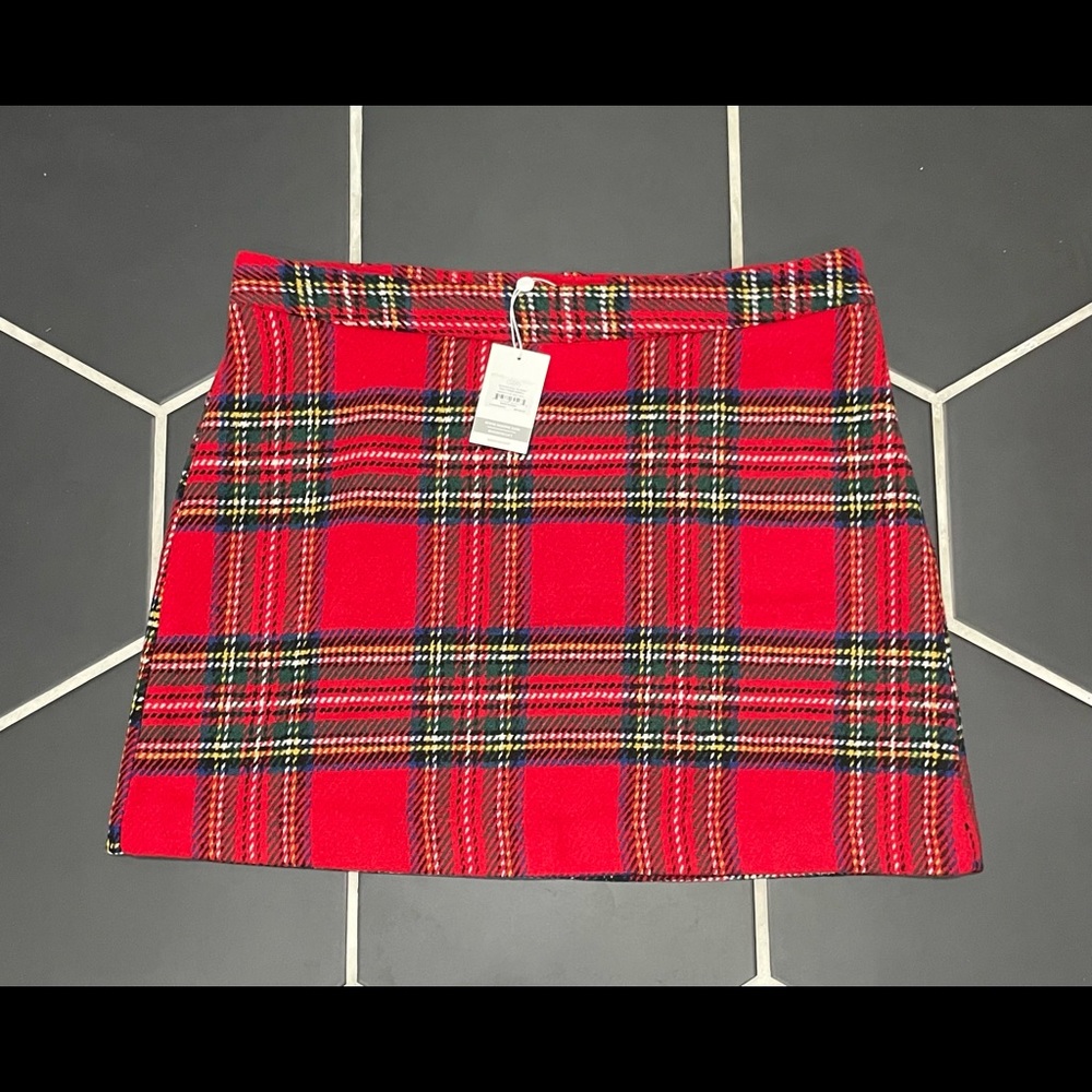 NWT Mud Pie Plaid Red Skirt Sz Large